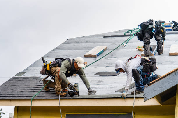 Professional Gutter Installation technician working in Junction, TX